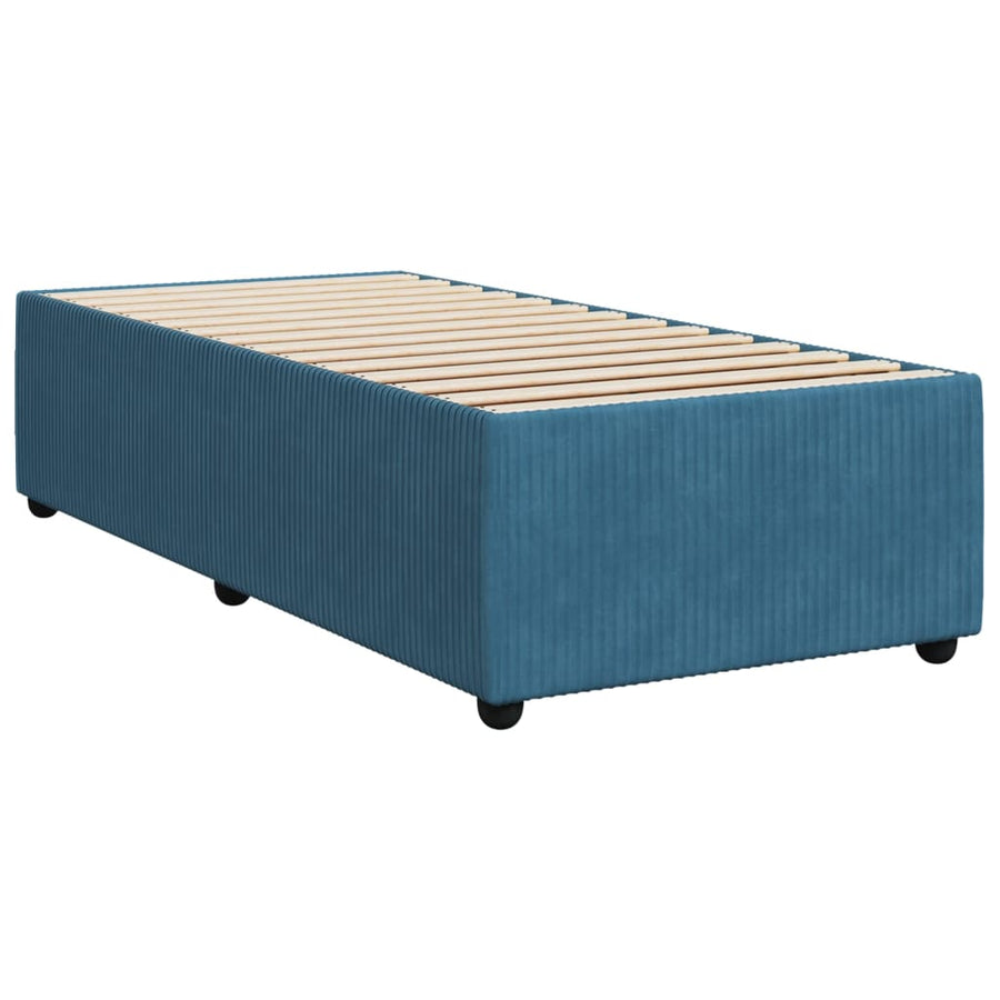 Boxspring met matras fluweel blauw 90x190 cm