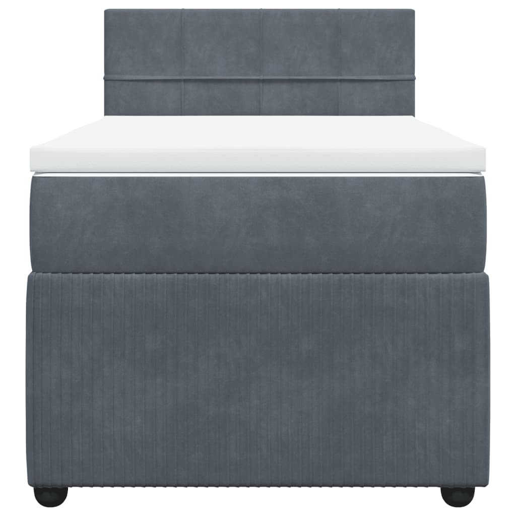 Boxspring met matras fluweel donkergrijs 90x190 cm