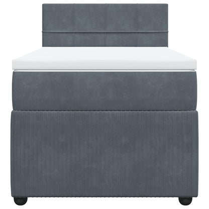 Boxspring met matras fluweel donkergrijs 90x190 cm