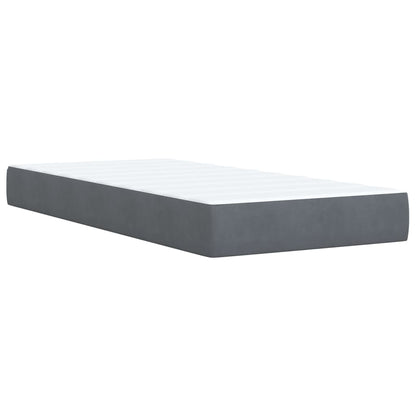 Boxspring met matras fluweel donkergrijs 90x190 cm