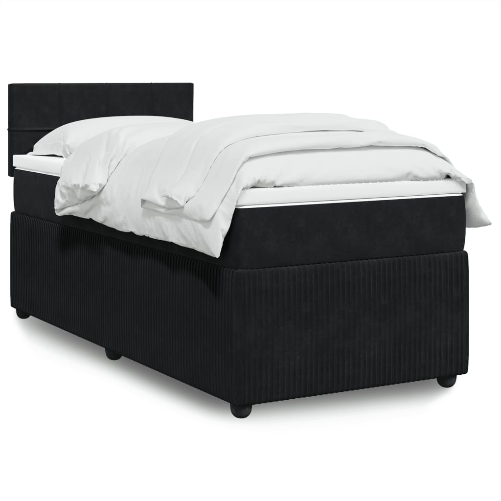 Boxspring met matras fluweel zwart 90x190 cm