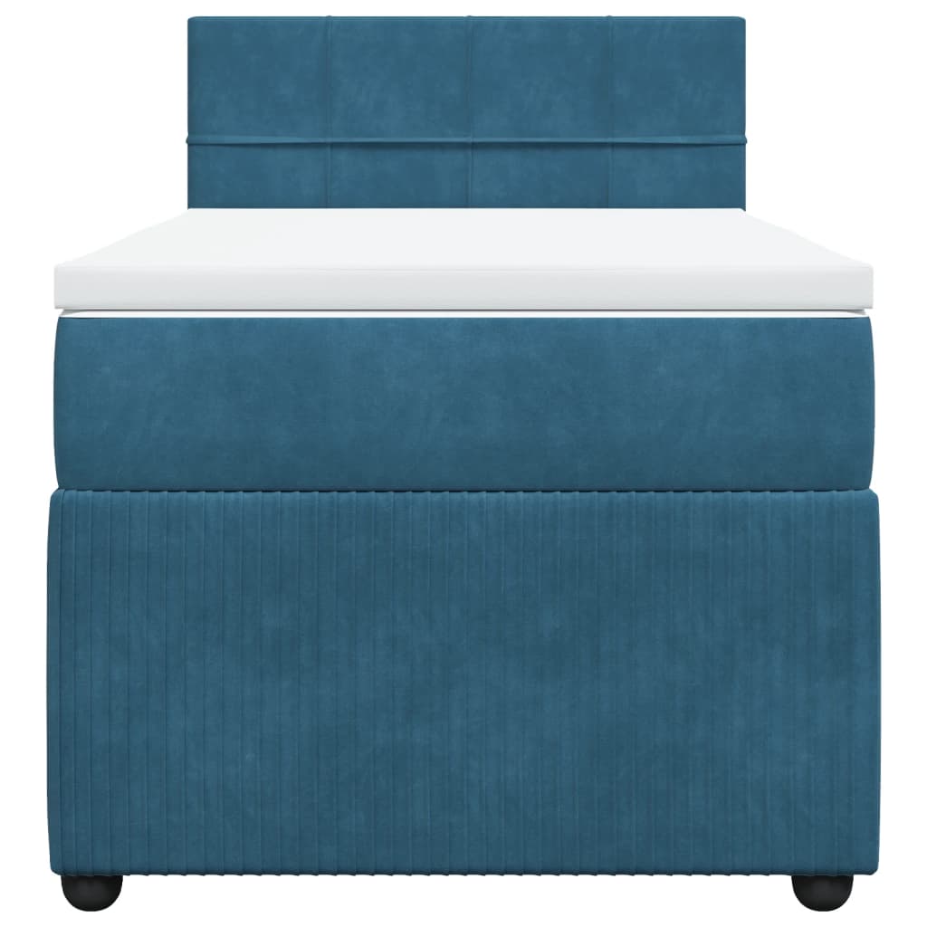 Boxspring met matras fluweel blauw 90x190 cm