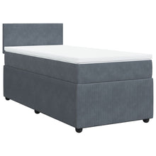 Boxspring met matras fluweel donkergrijs 90x200 cm