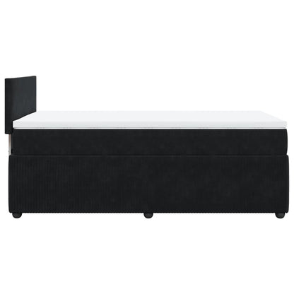 Boxspring met matras fluweel zwart 90x200 cm