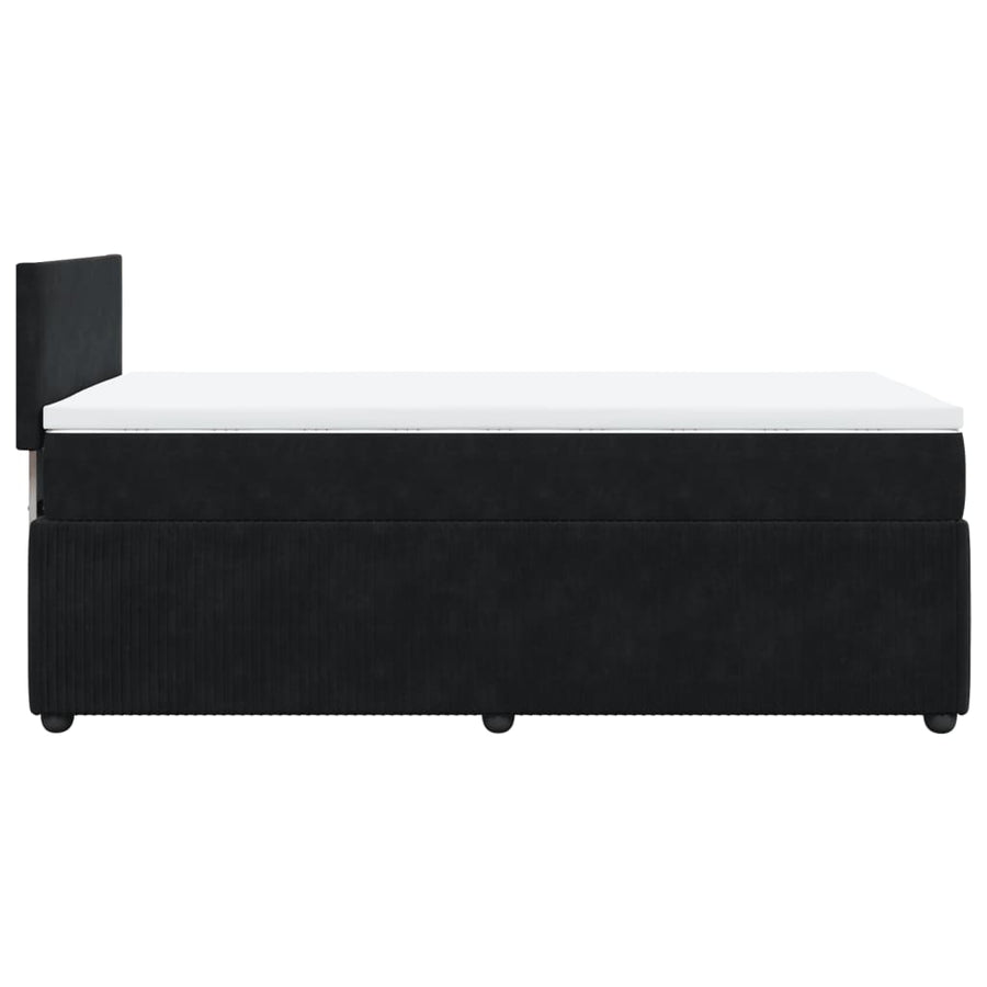 Boxspring met matras fluweel zwart 90x200 cm