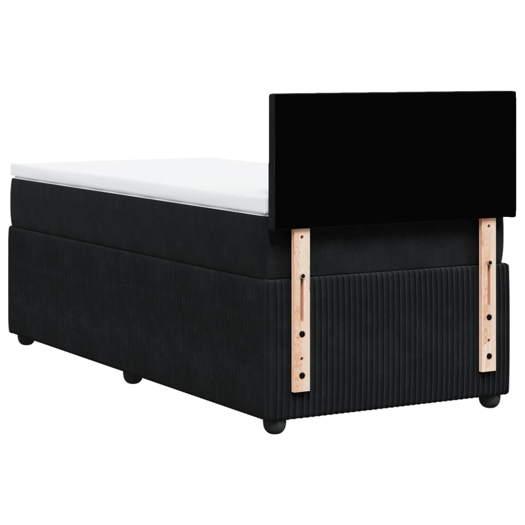 Boxspring met matras fluweel zwart 90x200 cm
