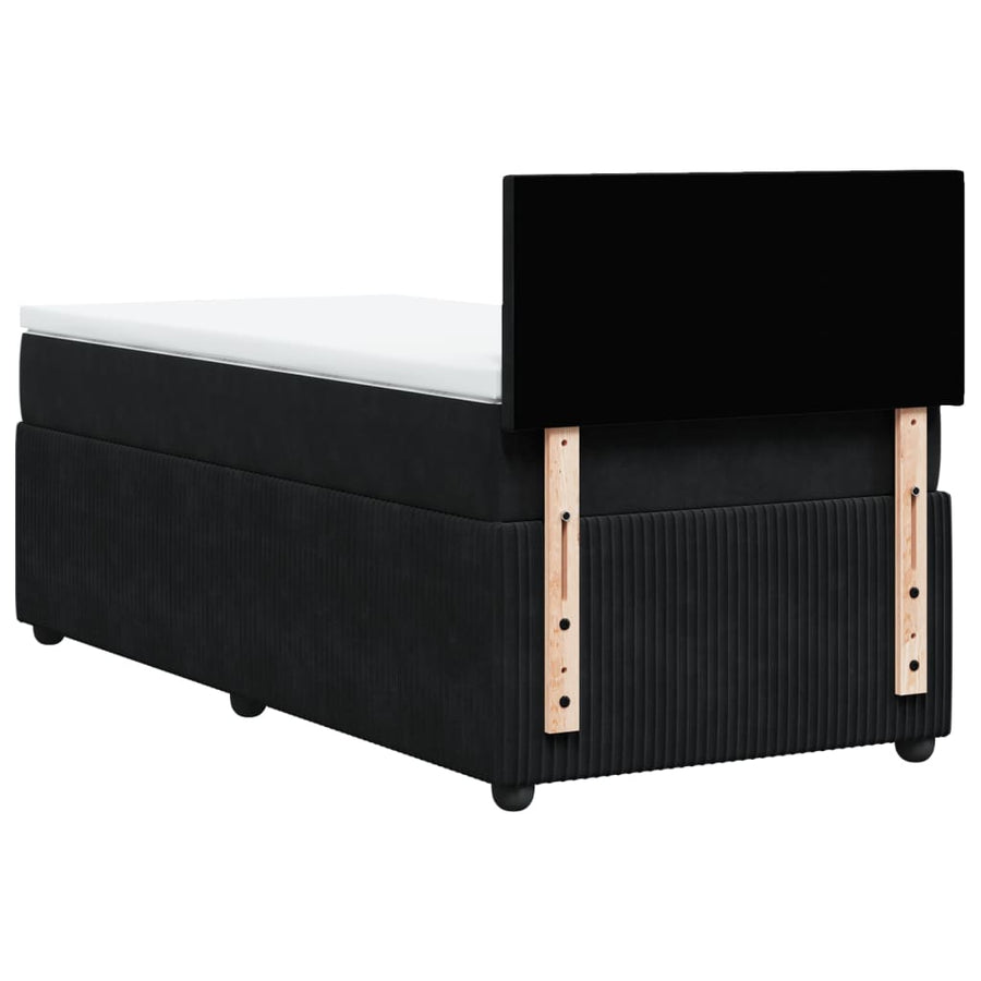 Boxspring met matras fluweel zwart 90x200 cm