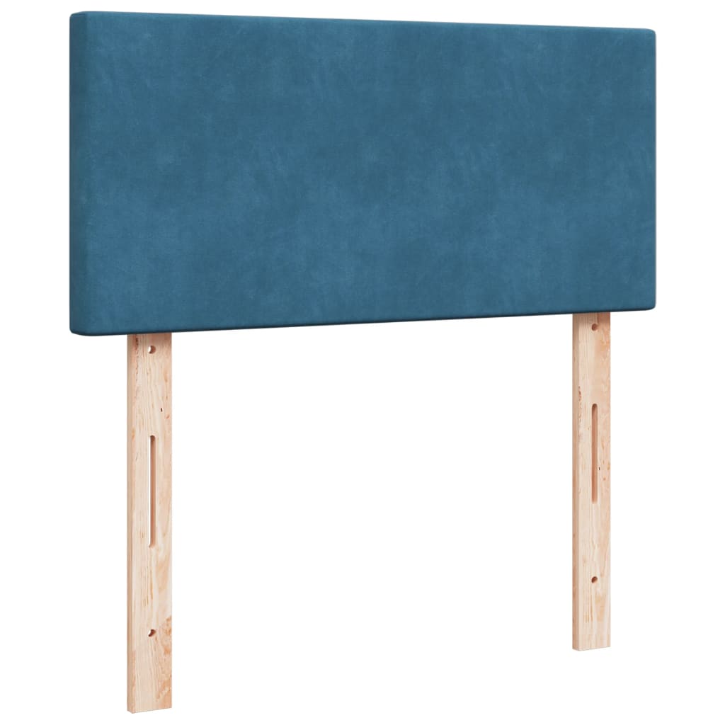Boxspring met matras fluweel blauw 90x200 cm