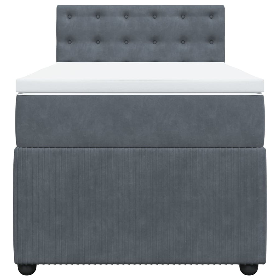 Boxspring met matras fluweel donkergrijs 90x200 cm