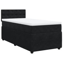 Boxspring met matras fluweel zwart 90x200 cm