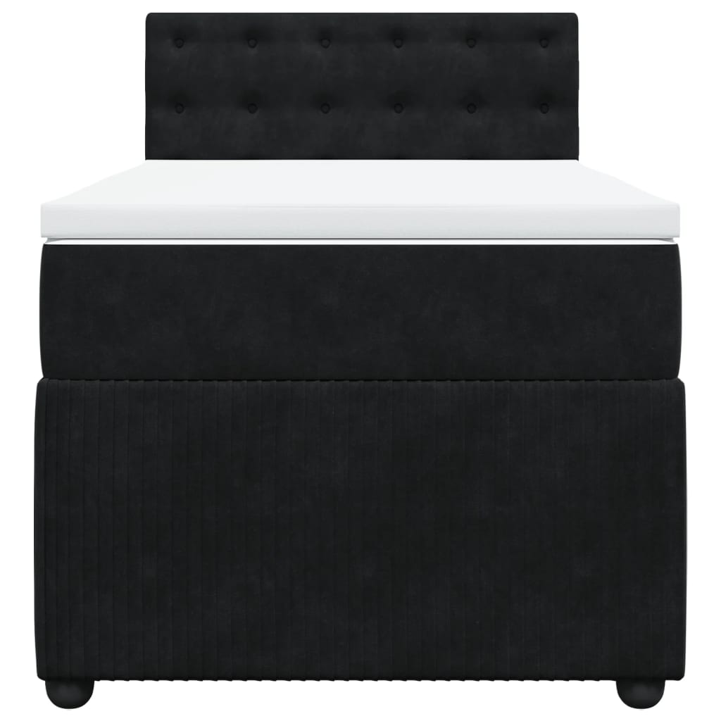 Boxspring met matras fluweel zwart 90x200 cm