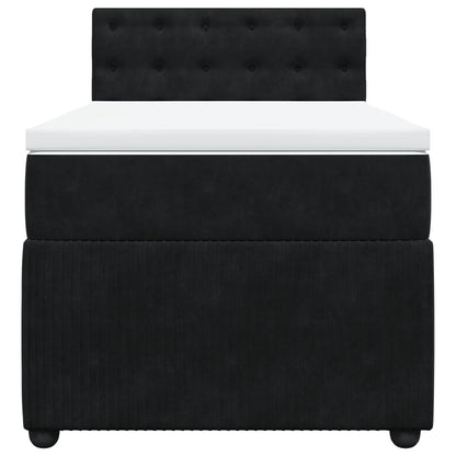 Boxspring met matras fluweel zwart 90x200 cm
