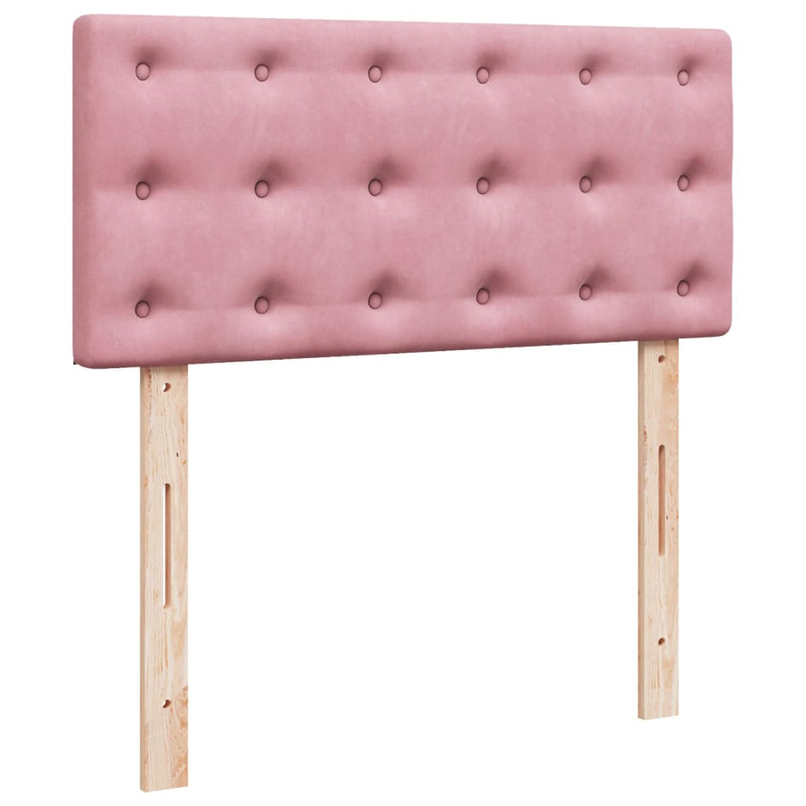 Boxspring met matras fluweel roze 90x200 cm