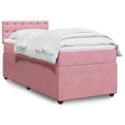 Boxspring met matras fluweel roze 90x200 cm