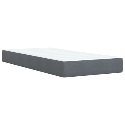 Boxspring met matras fluweel donkergrijs 90x200 cm