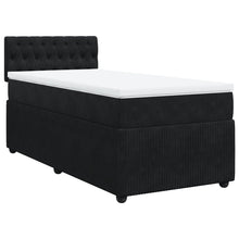 Boxspring met matras fluweel zwart 90x200 cm