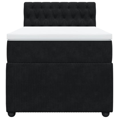 Boxspring met matras fluweel zwart 90x200 cm