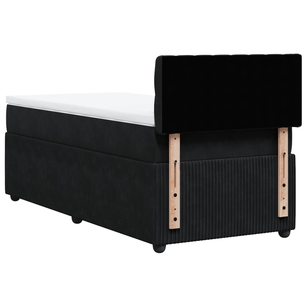 Boxspring met matras fluweel zwart 90x200 cm