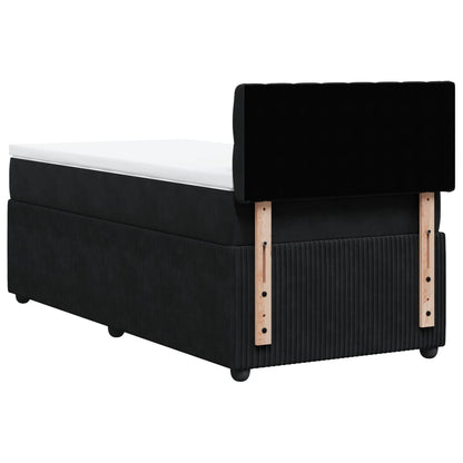 Boxspring met matras fluweel zwart 90x200 cm