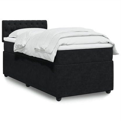 Boxspring met matras fluweel zwart 90x200 cm