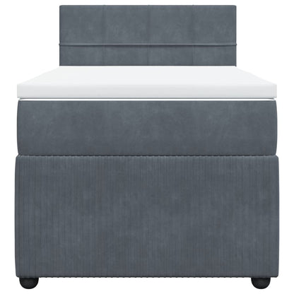 Boxspring met matras fluweel donkergrijs 90x200 cm