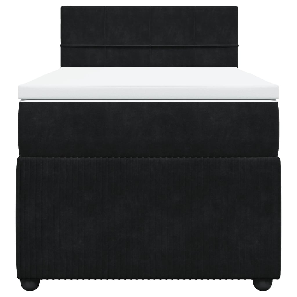 Boxspring met matras fluweel zwart 90x200 cm