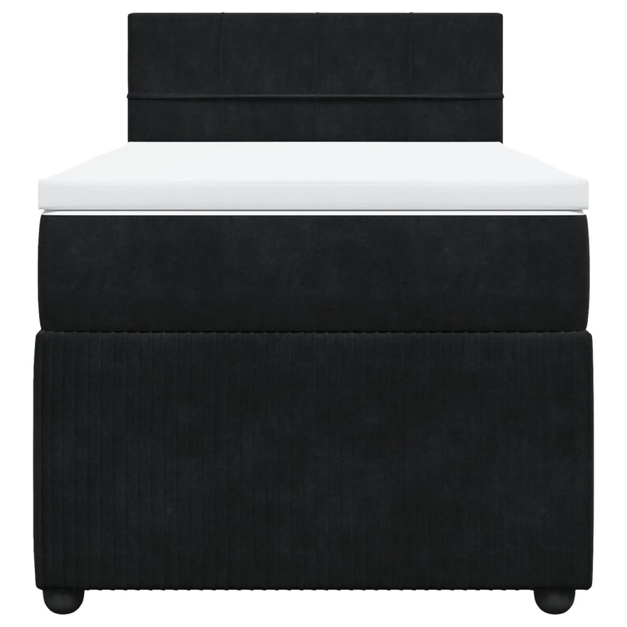 Boxspring met matras fluweel zwart 90x200 cm