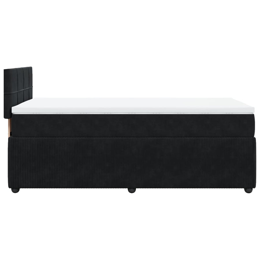 Boxspring met matras fluweel zwart 90x200 cm