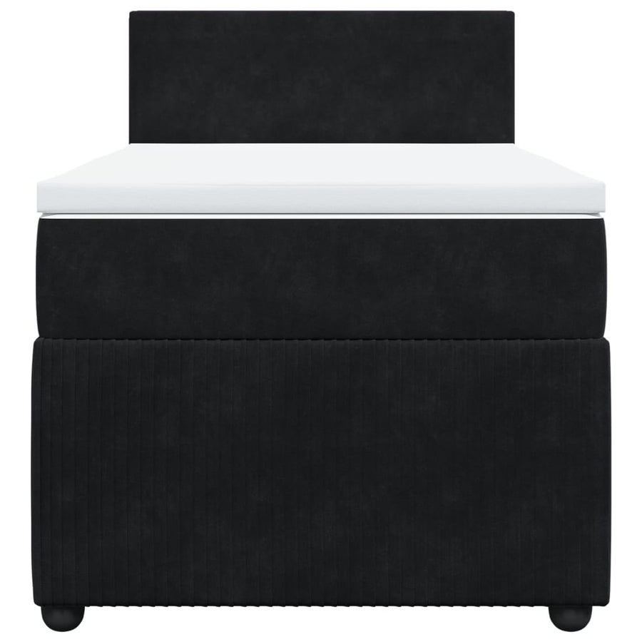 Boxspring met matras fluweel zwart 100x200 cm