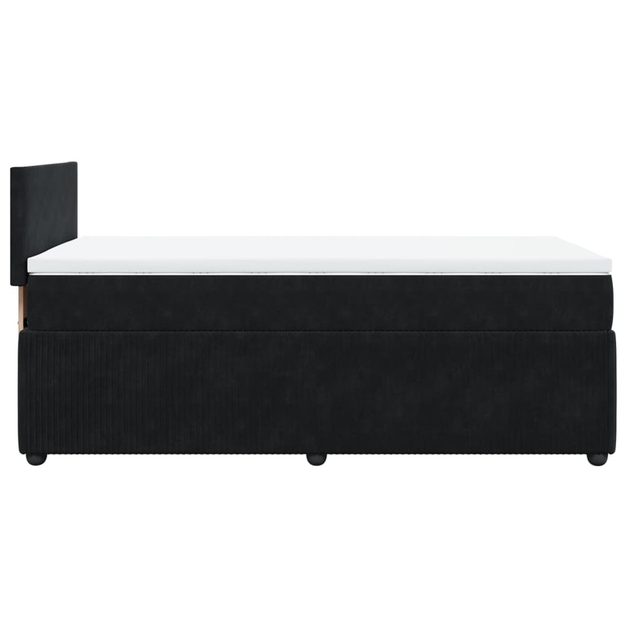 Boxspring met matras fluweel zwart 100x200 cm