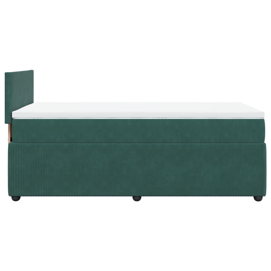 Boxspring met matras fluweel donkergroen 100x200 cm