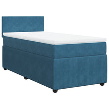 Boxspring met matras fluweel blauw 100x200 cm