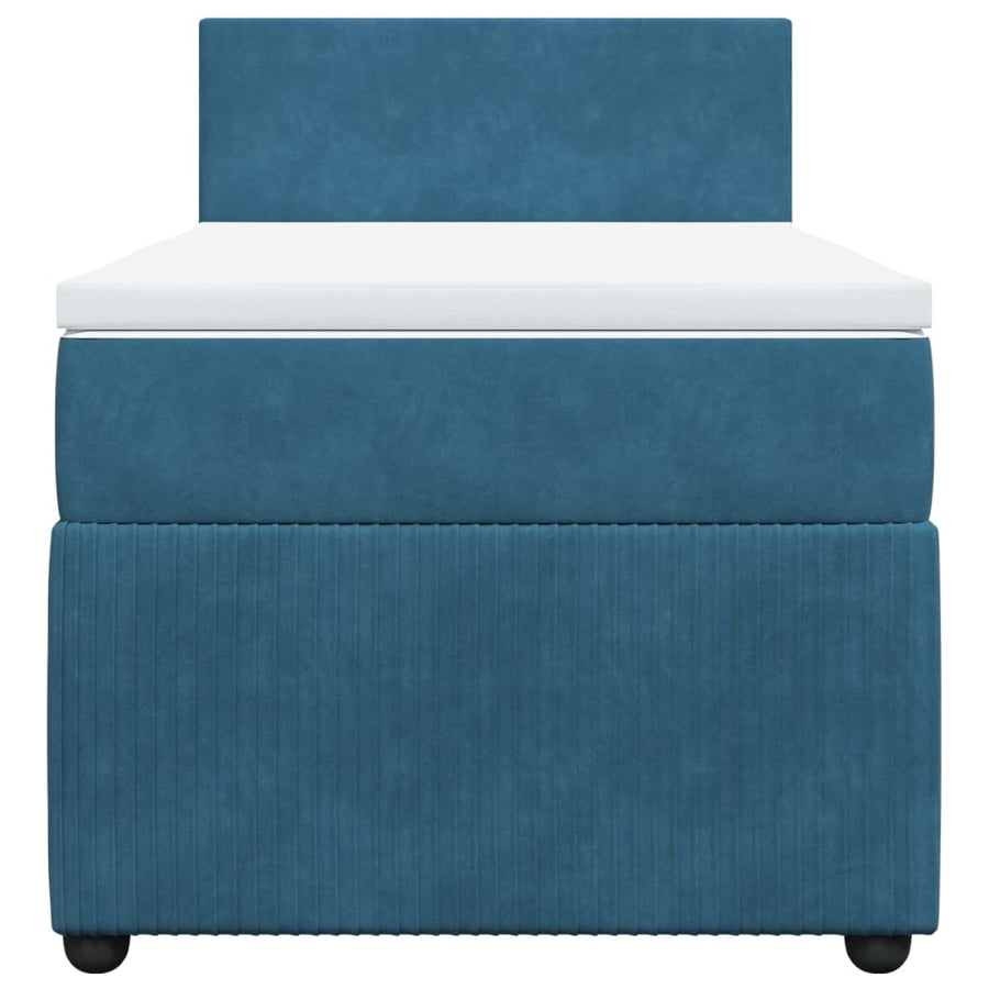 Boxspring met matras fluweel blauw 100x200 cm
