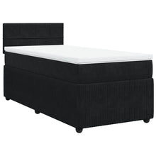 Boxspring met matras fluweel zwart 100x200 cm