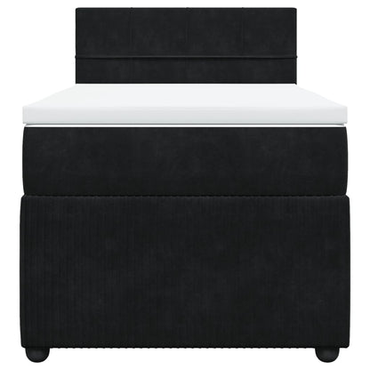 Boxspring met matras fluweel zwart 100x200 cm