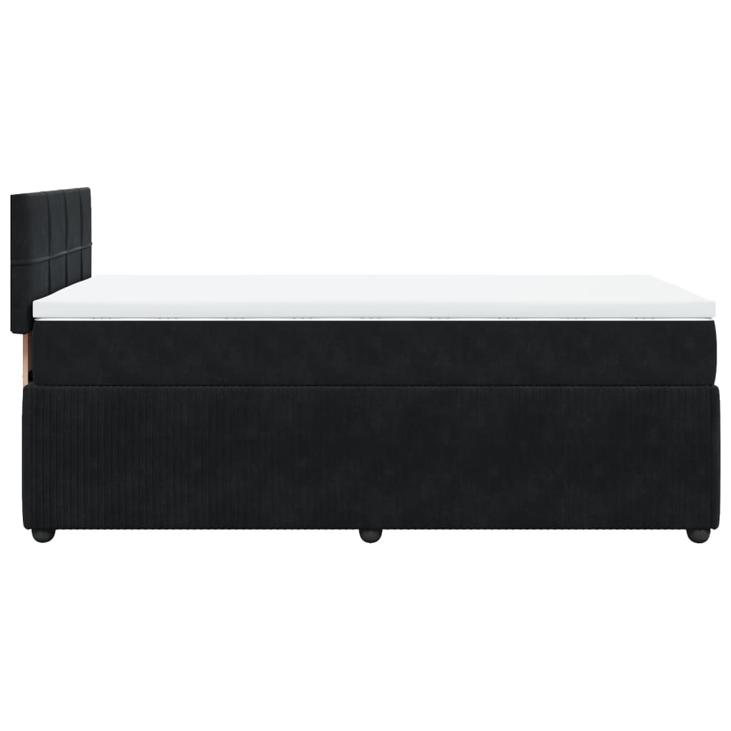 Boxspring met matras fluweel zwart 100x200 cm