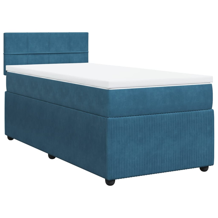 Boxspring met matras fluweel blauw 100x200 cm