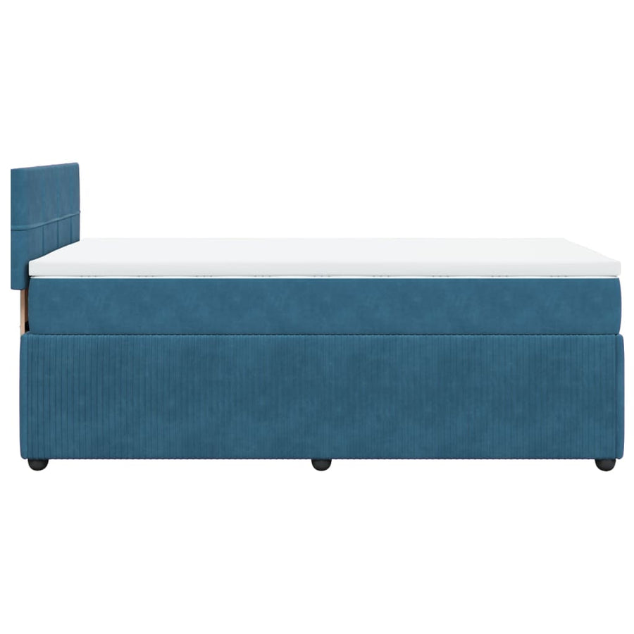Boxspring met matras fluweel blauw 100x200 cm