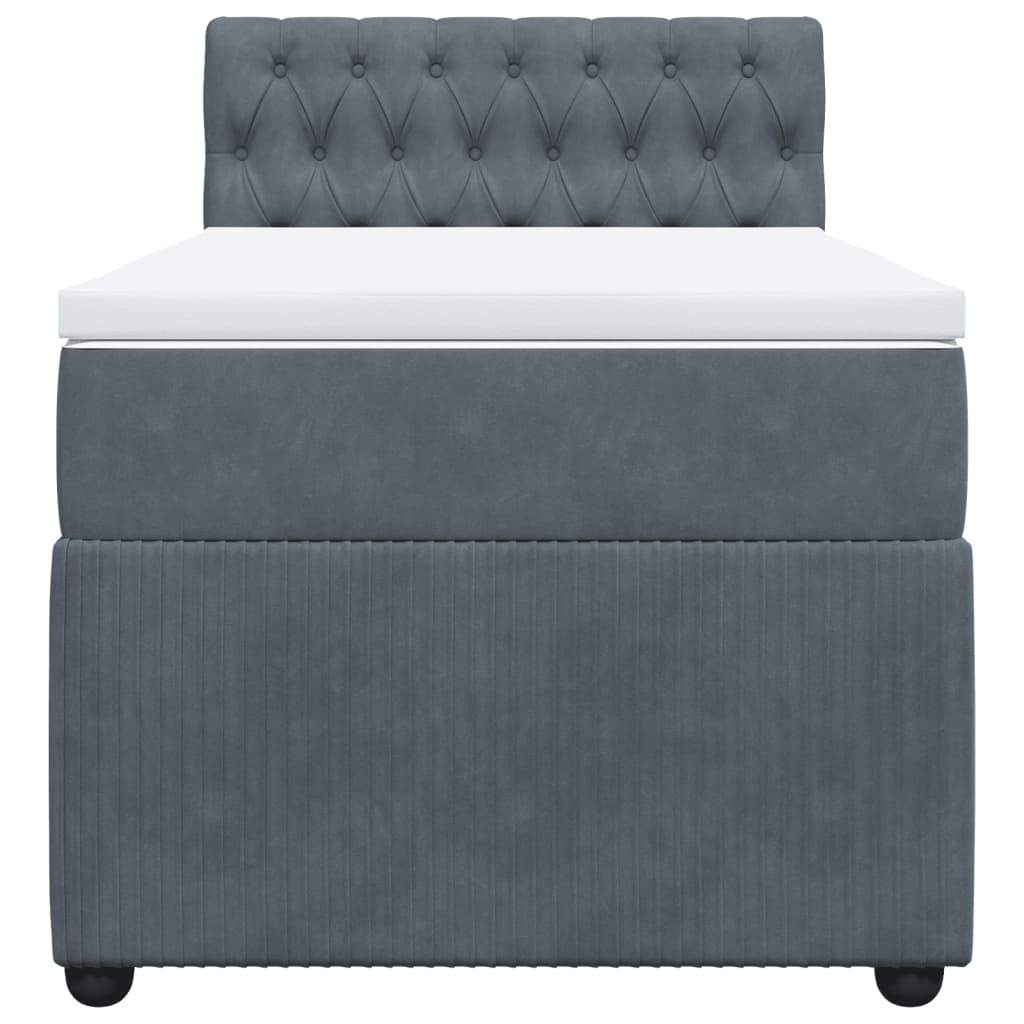 Boxspring met matras fluweel donkergrijs 100x200 cm