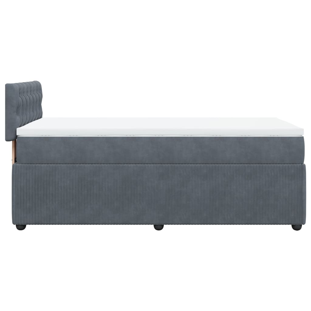 Boxspring met matras fluweel donkergrijs 100x200 cm