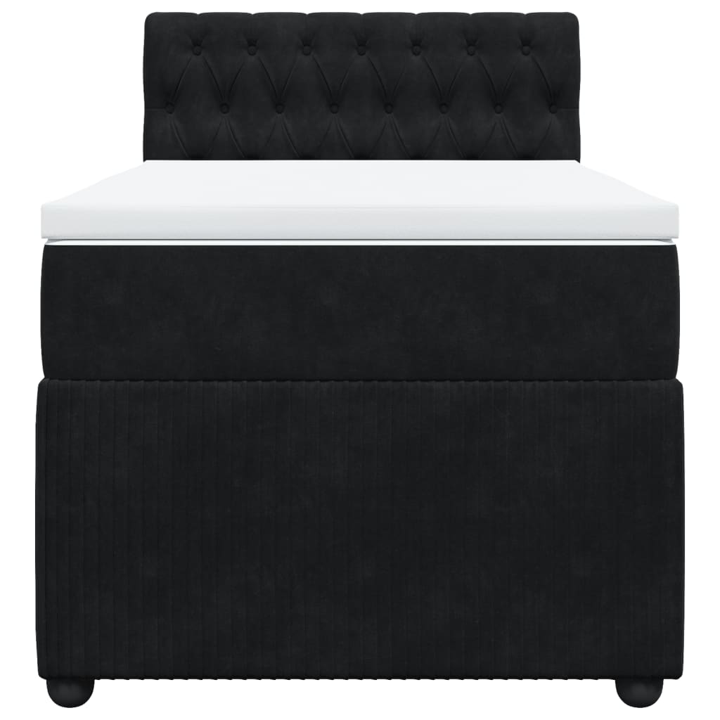 Boxspring met matras fluweel zwart 100x200 cm