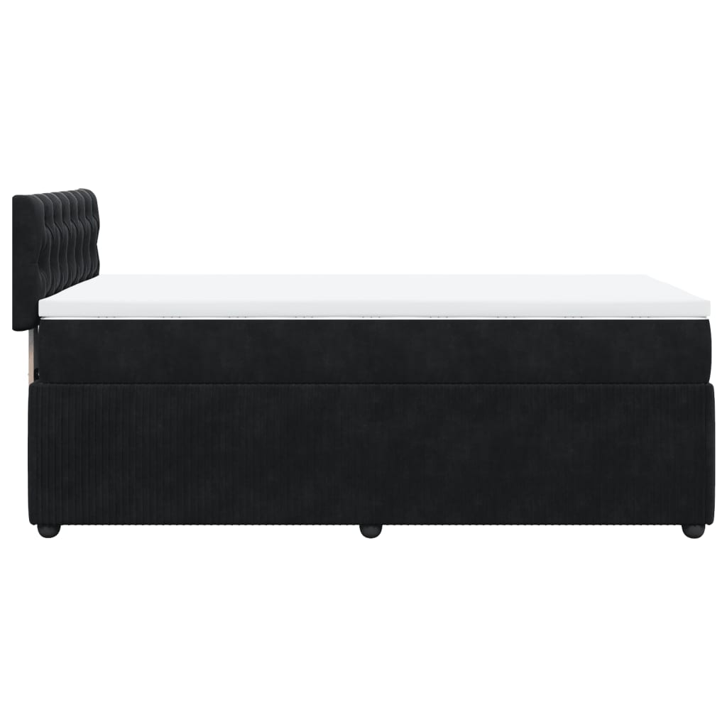 Boxspring met matras fluweel zwart 100x200 cm