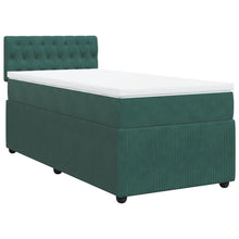 Boxspring met matras fluweel donkergroen 100x200 cm