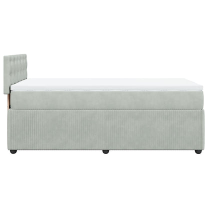 Boxspring met matras fluweel lichtgrijs 100x200 cm