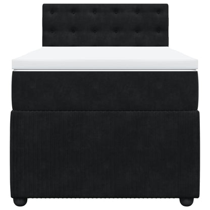 Boxspring met matras fluweel zwart 100x200 cm