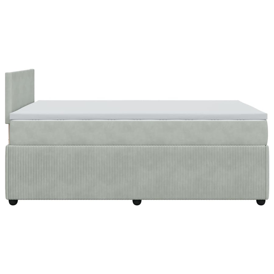 Boxspring met matras fluweel lichtgrijs 120x190 cm