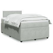 Box spring with mattress velvet light grey 120x190 cm