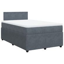 Boxspring met matras fluweel donkergrijs 120x190 cm