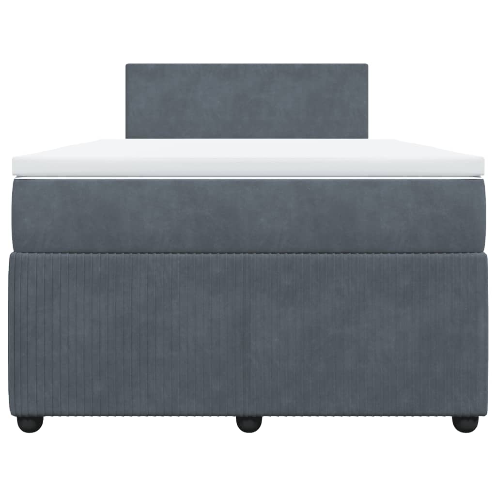Boxspring met matras fluweel donkergrijs 120x190 cm