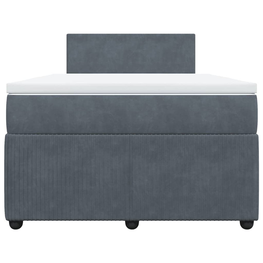 Boxspring met matras fluweel donkergrijs 120x190 cm